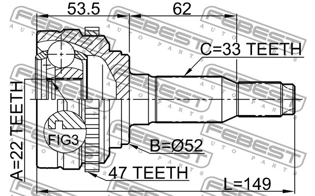 ШРУС наружный CHEVROLET LACETTI /DAEWOO GENTRA